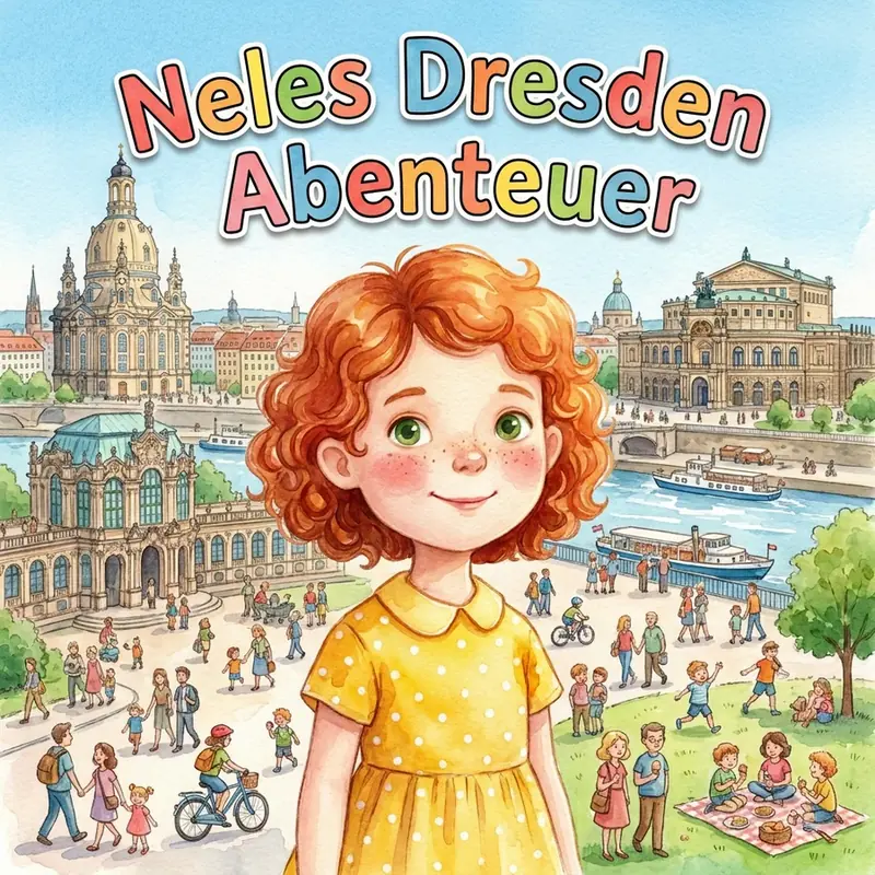 Cover eines personalisierten Wimmelbuchs mit einer Stadtkulisse
